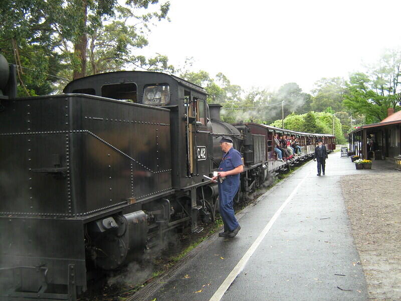 Garrett driver being handed Train Order